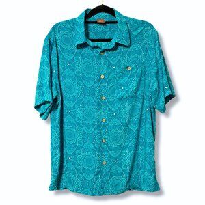 Junction West Button Down Shirt Size L | Men’s Large | Aqua/Teal Rayon